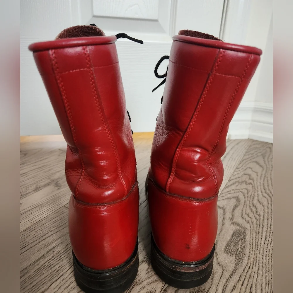 Vintage Justin Lace-Up Red Roper Boots Size 6.5C - Picture 3 of 8